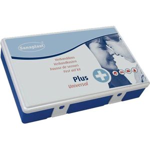 Verbanddoos Plus - Blauwe Doos - Kunststof - Inhoud 10 Wondpleisters