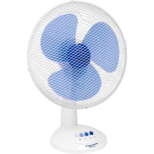 Bestron Tafelventilator Ø 35cm, Ventilator met 3 snelheidsstanden & 75° graden draaifunctie, 40Watt, DDF35W, kleur: wit