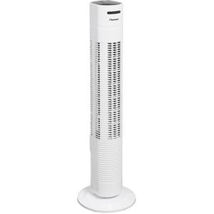 Bestron Torenventilator met aftstandsbediening, Ventilator met 3 snelheidsstanden & 75° graden draaifunctie, incl. Timer, hoogte: 78 cm, 35W, AFT770WRC, kleur: wit