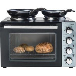 AOV31CP Compactkeuken (grill - bakoven met dubbele kookplaat) incl. draaispit en heteluchtfunctie