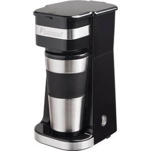Bestron Koffiezetapparaat ACM112Z met isolerende mok, 2 grote koppen, 750 Watt, roestvrij staal