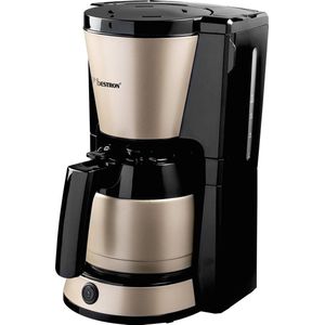 Bestron Koffiezetapparaat voor filterkoffie, Filterkoffiemachine met thermokan voor 8 kopjes, inclusief permanent filter & automatische uitschakeling, 900W, kleur: Lichtbeige