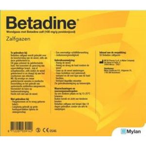 Betadine - Desinfectie Zalfgaas - 10x10cm - 50 Stuks