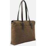 Castelijn & Beerens Nubuck Schoudertas Leer 40 cm Laptop compartiment taupe