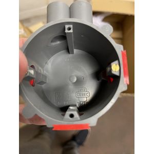 Attema Penvast doos voor montage in wand/plafond, kunststof, grijs, diameter
