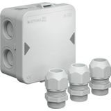 Attema Kabeldoos AK1 + 3 Wartels M25 - 95x95x45mm - IP65 - Grijs