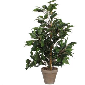 Mica Decorations Ficus Exotica Kunstplant In Bloempot Stan - H60 X Ø35 cm - Groen