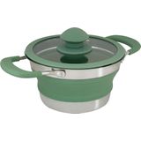 Eurotrail Pan met deksel - Small - opvouwbaar siliconen - Sea Green