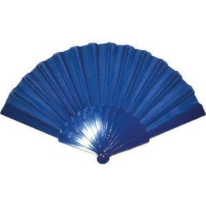Handwaaier/spaanse waaier blauw - polyester - Verkoeling in de zomer