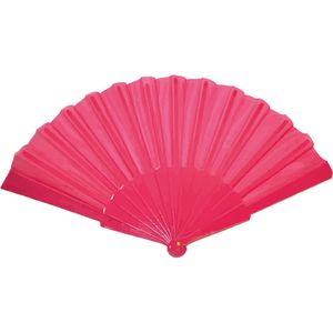 Spaanse waaier roze polyester - Verkleedattributen - Kleurrijke waaier voor verkoeling op warme zomerdagen