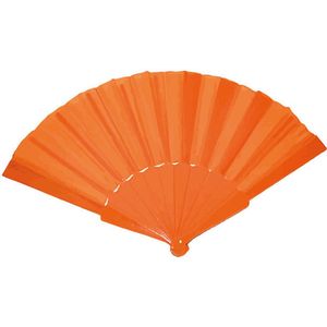Handwaaier/spaanse waaier - oranje - polyester - Verkoeling in de zomer - 41 x 22 cm