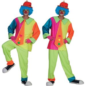 Funny Fashion - Clown & Nar Kostuum - Silly Billy - Man - multicolor - Maat 52-54 - Carnavalskleding - Verkleedkleding