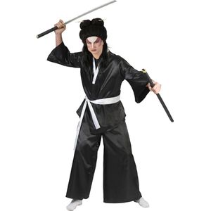 Funny Fashion - Ninja & Samurai Kostuum - Katana Samurai Kostuum - Zwart - Maat 56-58 - Carnavalskleding - Verkleedkleding