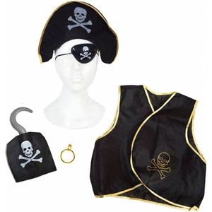 Carnaval verkleed set - Piraten stijl - 4-delig - kinderen - themafeest - Verkleedattributen