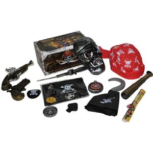 Piraten carnaval verkleed accessoire set 16 delig - voor kinderen - verkleedkleding - Verkleedattributen