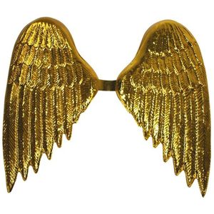 Toppers in Concert 2025 - Funny Fashion Engelen verkleed vleugels - goud - voor volwassenen - Carnavalskleding/accessoires
