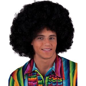 Afropruik - zwart - volwassenen - afropruik - verkleedpruik - seventies