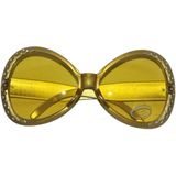 Gouden disco bril met diamantjes - Carnaval disco verkleed thema brillen