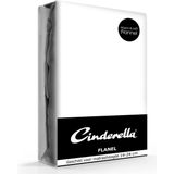 Cinderella - Hoeslaken - Wit - 2 Persoons - Flanel - 160x200/210 cm - Tot 30 cm Matrashoogte