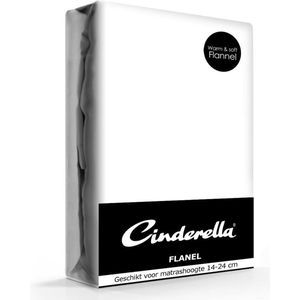 Cinderella - Hoeslaken - Wit - 2 Persoons - Flanel - 160x200/210 cm - Tot 30 cm Matrashoogte