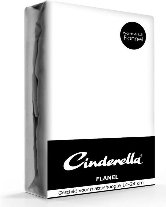 Cinderella - Hoeslaken - Wit - 2 Persoons - Flanel - 160x200/210 cm - Tot 30 cm Matrashoogte