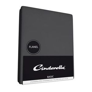 Cinderella - Flanel - Kussenslopen - 60x70 cm - Set van 2 - Antraciet