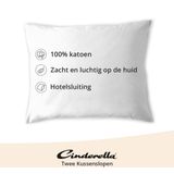 Cinderella Basic - Kussensloop - 100% Katoen - Set van 2 - 60x70 cm - Wit