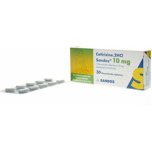 Sandoz Allergietabletten Cetirizine 2HCI 10 mg - 30 tabletten