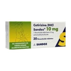 Sandoz Allergietabletten Cetirizine 2HCI 10 mg - 30 tabletten