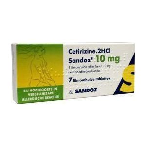 Sandoz Cetirizine 10mg hooikoorts tabletten 7 stuks