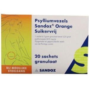 Sandoz Psylliumvezels granulaat suikervrij 20 zakjes