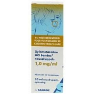 Sandoz Neusdruppels Xylometazoline 1.0mg/ml - 1 x 10 ml
