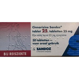 Cinnarizine Sandoz - Tablet - 25 mg - 25 Tabletten