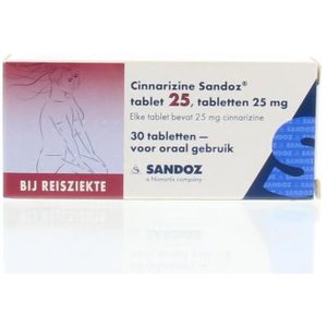 Sandoz Cinnarizine 25mg Bij Reisziekte 30 tabletten