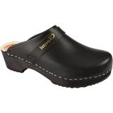 Gevavi - Dakota - Schoenklompen - Zwart - Leer / Hout / PVC