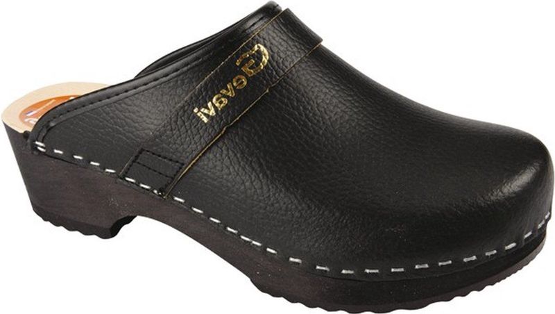 Gevavi - Dakota - Schoenklompen - Zwart - Leer / Hout / PVC