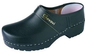 Gevavi - 1550/00 Werkklomp - Zwart - Rundleder - Houten Binnenzool