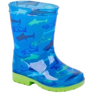 Blauwe kleuter/kinder regenlaarzen sharks - Rubberen haaien print laarzen/regenlaarsjes voor kinderen 26