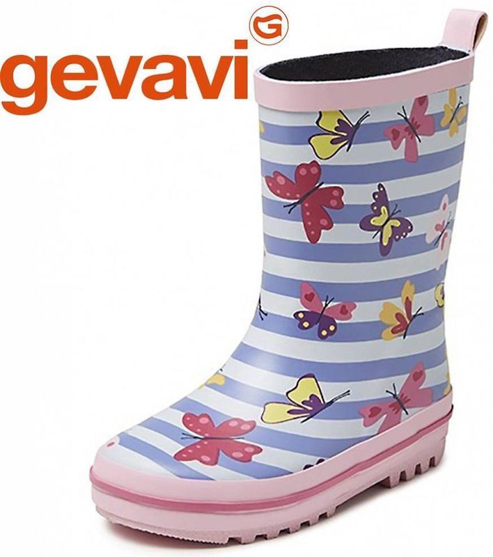 Gevavi Boots - Vlinder meisjeslaars rubber roze