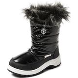 Zwarte met sneeuwvlokjes snowboot winterlaars