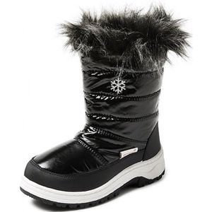 Zwarte met sneeuwvlokjes snowboot winterlaars