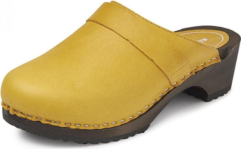 BigHorn - 6006 - Klomp - Geel - Leer - Houten Zool - Slijtvast