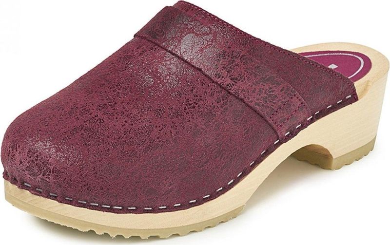 BigHorn - 6006 - Klomp - Rood - Leer - Houten Zool - Open Hiel