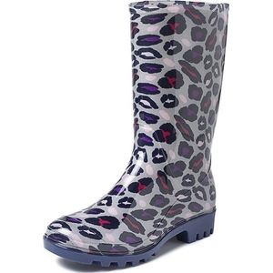 Chuva - Romy - Regenlaars - Grijs - PVC - Panterprint