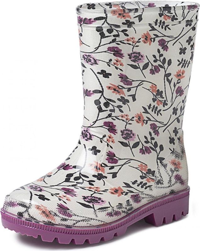 Gevavi - Kids Rose - Regenlaars - Wit - PVC - Bloemenprint