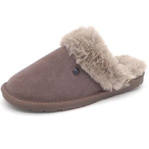 Gevavi - 1785 - Pantoffel - Taupe - Leer - Teddy Voering