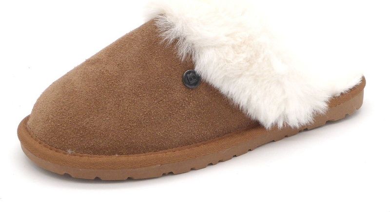 Gevavi - 1785 - Pantoffel - Cognac - Leer - Teddy Voering