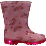 Kinderlaars PVC - kinderlaars roze met LED - CATO - regenboog