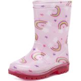 Kinderlaars PVC - kinderlaars roze met LED - CATO - regenboog