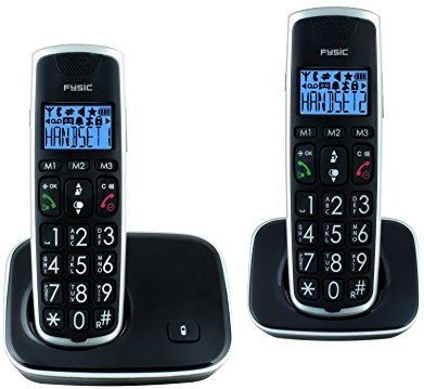 Fysic FX-6020 - Big Button Dect telefoon - 2 handsets - Zwart